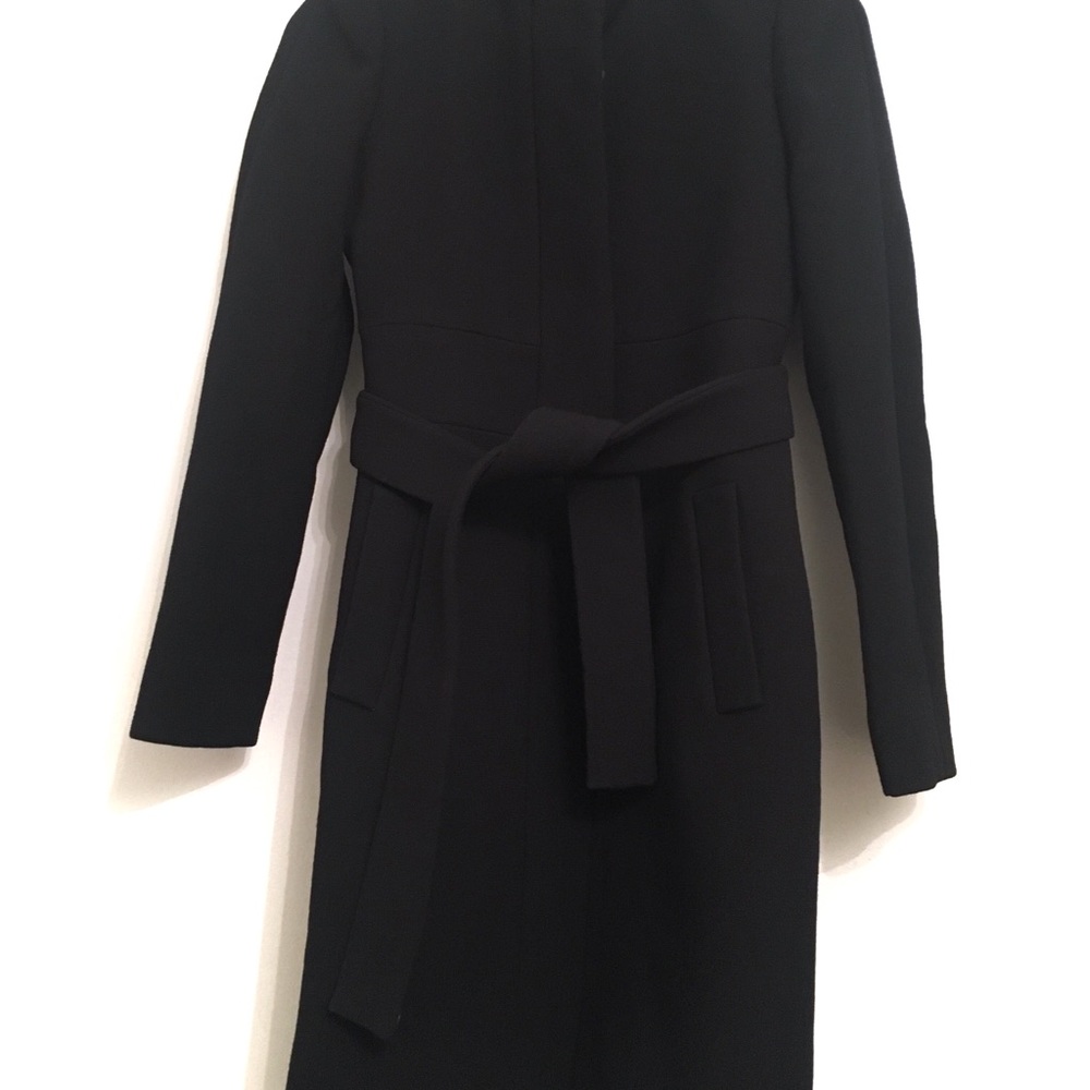 J. Crew NEW Black Double Cloth Funnel Coat Size 00 - Picture 4 of 16